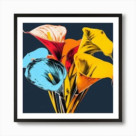 Andy Warhol Style Pop Art Flowers Calla Lily 3 Square Art Print
