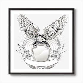 Eagle And Shield Art Print