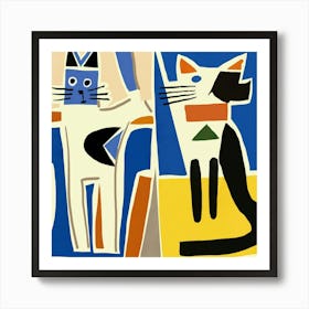 Cats On A Chair Art Print