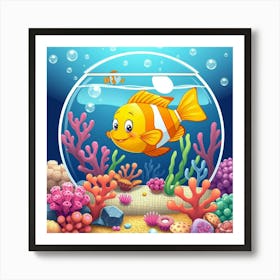 Fish In Aquarium Art Print