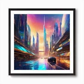 Futuristic City 160 Art Print