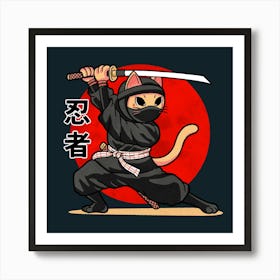 Ninja Cat Art Print