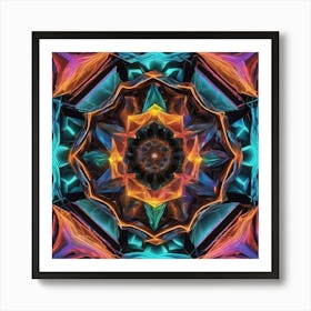 Octagonal Fractal Patternradiant Multicolour Luminousneonsynthography Abstract By Jacob Law 669169604 (2) Art Print