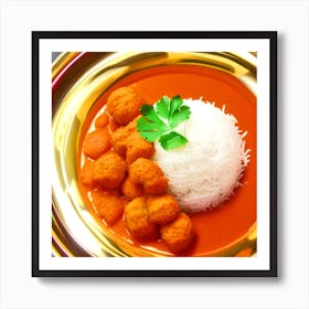 Indian Curry With Rice Art Print