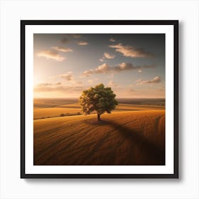 Lone Tree In The Field 1 Art Print