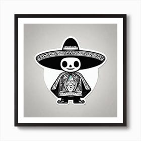 Mexican Sombrero And Pancho Sticker 2d Cute Fantasy Dreamy Vector Illustration 2d Flat Center (37) Art Print
