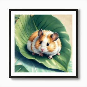 Hamster On Leaf 1 Art Print