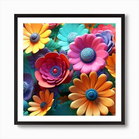 Colorful Flowers 25 Art Print