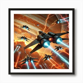 A Sci Fi Depiction Of Skywrath Fighters, Sleek And Art Print