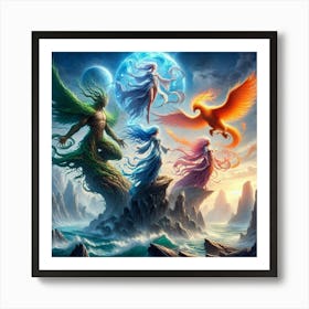 Phoenix And Phoenix paintings art print Art Print