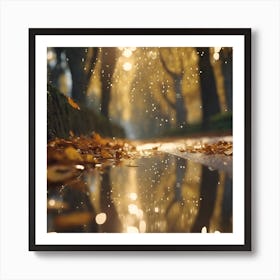 Sunlight through the Sycamore Trees on a Rainy Day Art Print