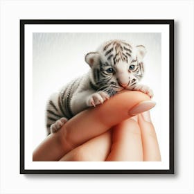 White Tiger Cub 1 Art Print