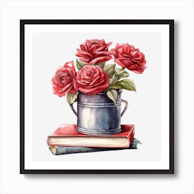 Roses In A Bucket 19 Art Print