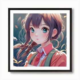 Very Cute Anime Photo Painting Cinematic Fa Art Print