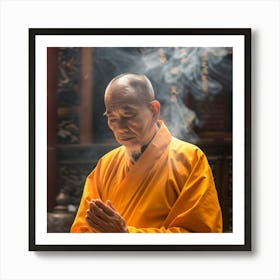 Buddhist Monk Praying 5 Art Print