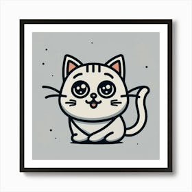 Kawaii Cat 3 Art Print