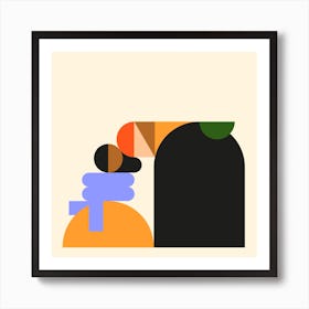 Minimal Couple A Square Art Print