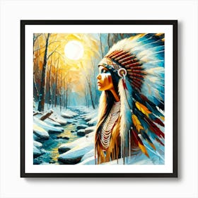 Lovely Native American Indian Woman 3 Art Print