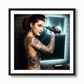 Tattooed Woman Art Print