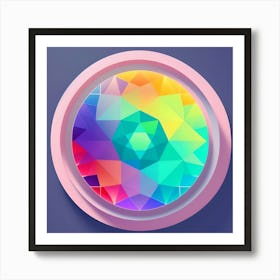 Circle Colorful Rainbow Spectrum Button Gradient Psychedelic Art Print