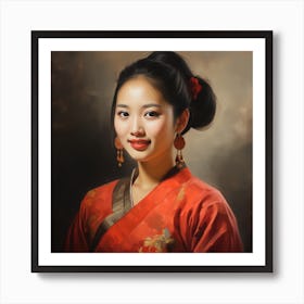 Portrait Of An Asian Woman Art Print