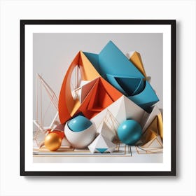 Abstract Geometric Shapes Art Print