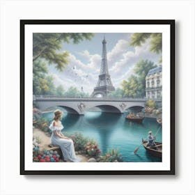 Paris By The River Art Print