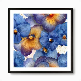 Pansies Seamless Pattern 4 Art Print