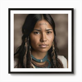 Portrait Of Native American Woman Art Print
