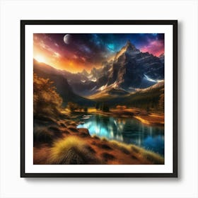 Mountain Landscape Wallpaper 2 Art Print