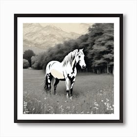 Horse In The Meadow Art Print