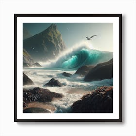 Ocean Wave Crashing Art Print