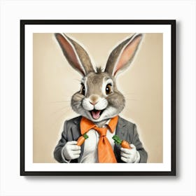 Rabbit In A Suit 55 Art Print