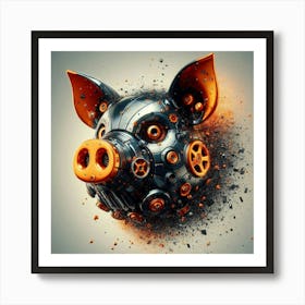 3d Pig Head Art Print