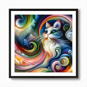 Colorful Cat 4 Art Print