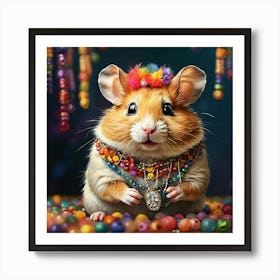 Hamster With Beads Art Print