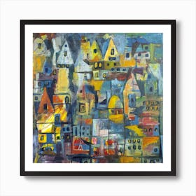 Colourful City 1 Square Art Print