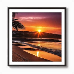 Sunset On The Beach 271 Art Print