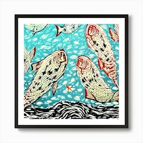 Abstract Fish In The Sea Art Print