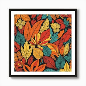 Phoenix Style And Type Vibrant Abstract Floral Illustration0 (1) Art Print