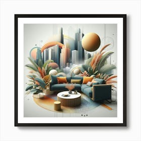 Abstract Living Room Art Print