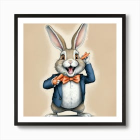 Rabbit In A Suit 46 Art Print