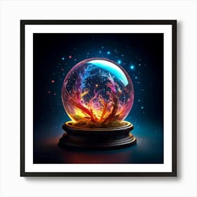 Firefly Magic Ball, Dark Background, Fairy Tale, Fairytale, Character Concept, Mystical, Enchanting, Art Print