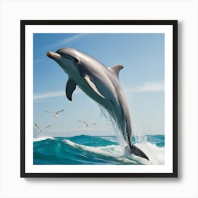 Dolphin Jumping Out Of The Water 1 Art Print