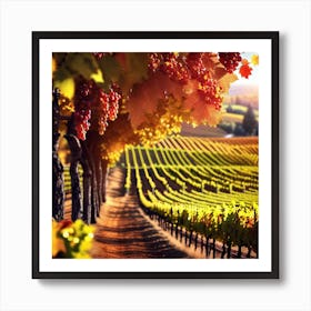 Vineyards At Sunset 2 Art Print