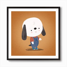 Ted The Dog Square Art Print