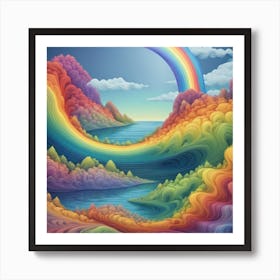 Rainbow land Art Print