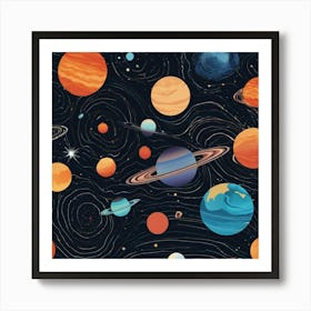 Planets In Space 4 Art Print