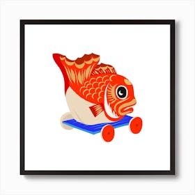 Tai Guruma Wooden Sea Bream Toy Square Art Print