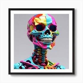 Colorful Skeleton Art Print